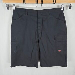 Red Kap Men Utility Cargo Shorts Black Workwear Stretch Size 40 Durable Casual